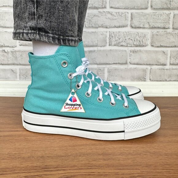 ⭐Converse Chuck Taylor All Star Lift Platform Charms 8 Womens Shoes Teal A06492C - Picture 11 of 13